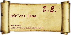 Décsi Elma névjegykártya